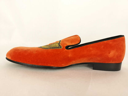 LOUIS VUITTON Velvet Loafers with LV Emblem, Men's Size 7 1/2 L