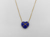 Tiffany & Co. Chain Cross Heart Lapis Lazuli Necklace in Yellow Gold 750, 3.1g 