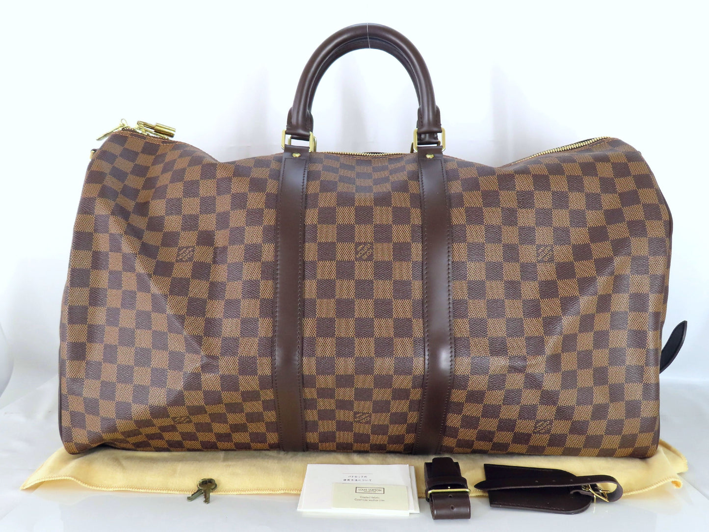 LOUIS VUITTON Damier Keepall 55 Bandouliere Boston Bag N41414 MB1143