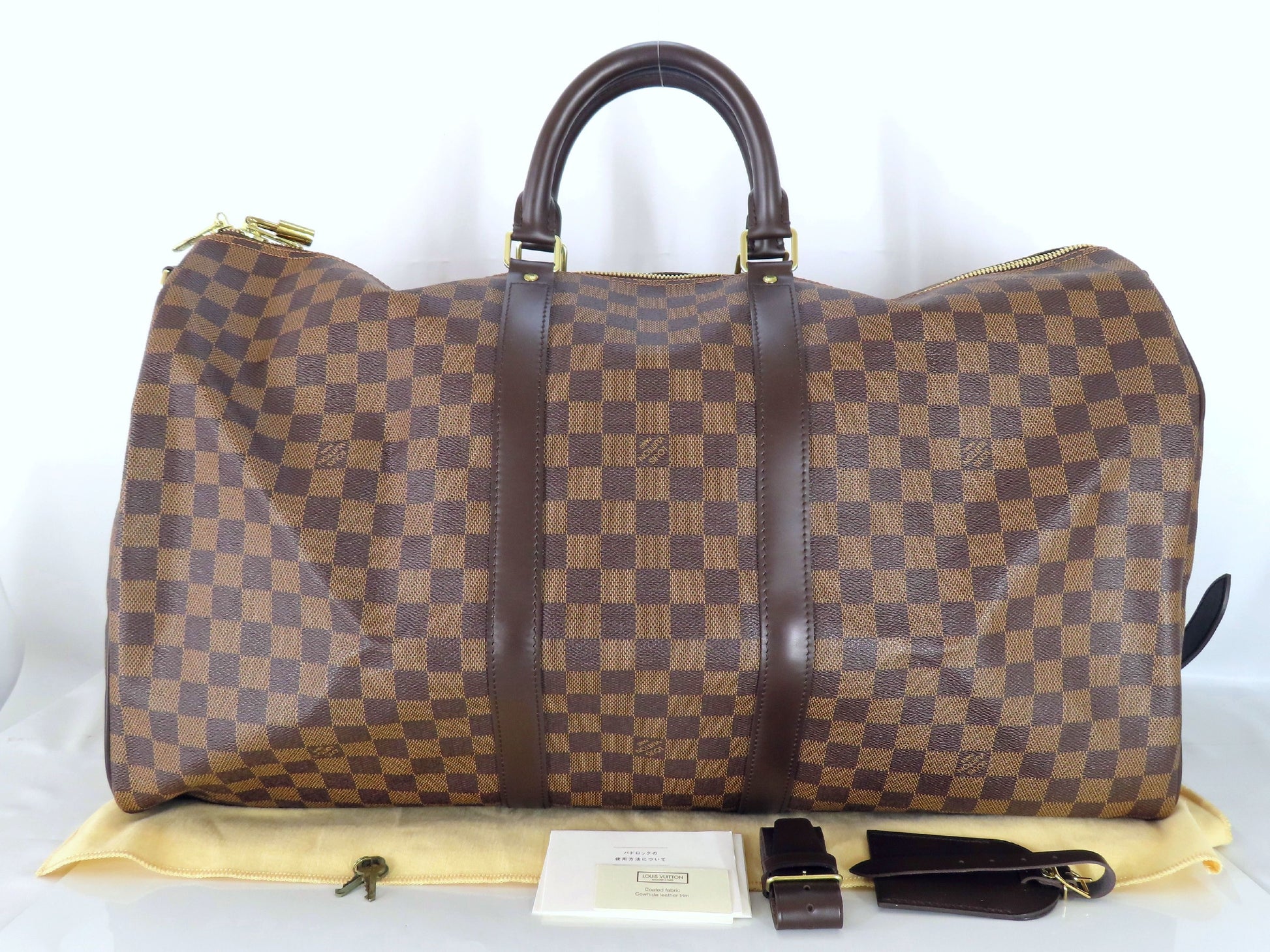 LOUIS VUITTON Damier Keepall 55 Bandouliere Boston Bag N41414 MB1143