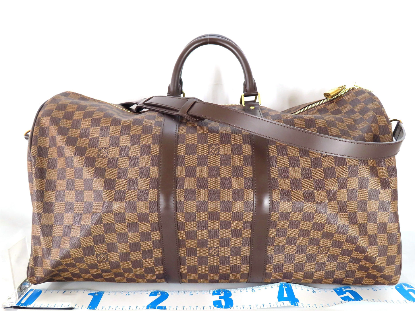 LOUIS VUITTON Damier Keepall 55 Bandouliere Boston Bag N41414 MB1143