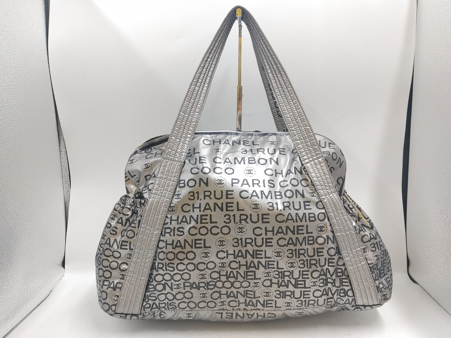 CHANEL Unlimited Shoulder Bag with Seal 12672880 and Guarantee Card, Nylon Silver Shoulder Bag