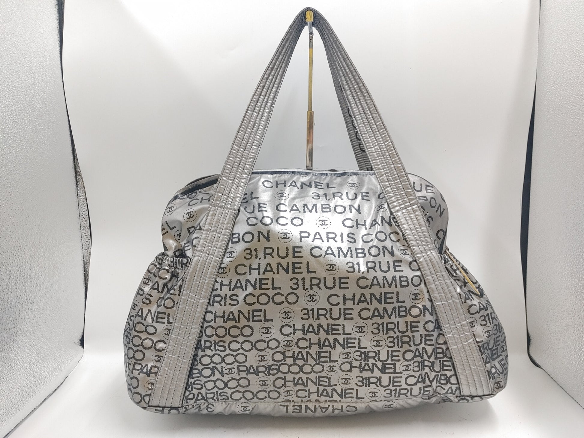 CHANEL Unlimited Shoulder Bag with Seal 12672880 and Guarantee Card, Nylon Silver Shoulder Bag