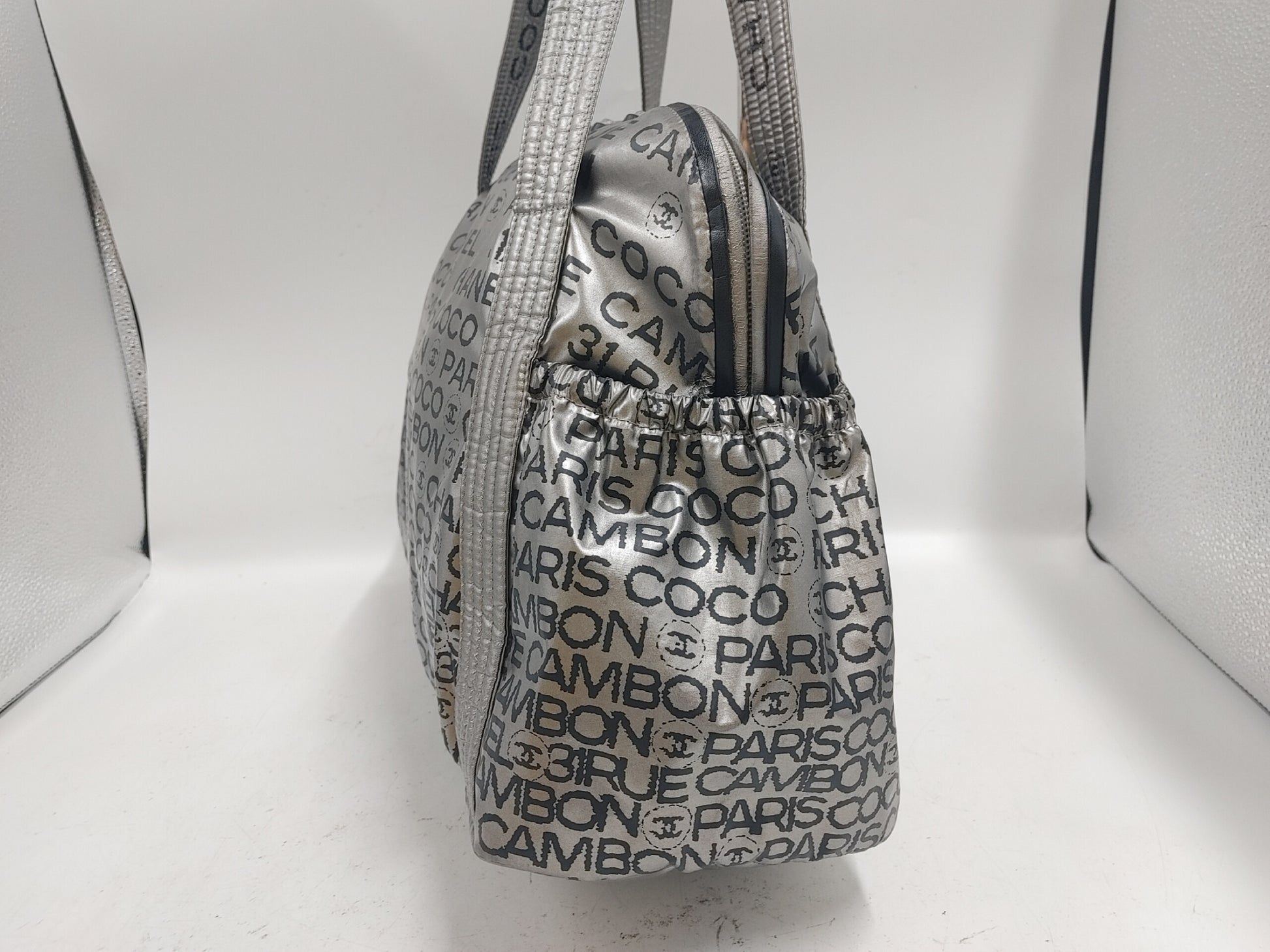 CHANEL Unlimited Shoulder Bag with Seal 12672880 and Guarantee Card, Nylon Silver Shoulder Bag