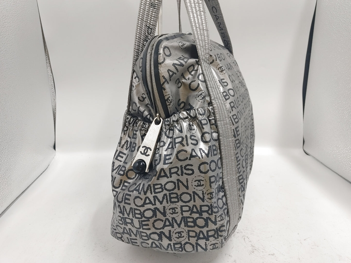 CHANEL Unlimited Shoulder Bag with Seal 12672880 and Guarantee Card, Nylon Silver Shoulder Bag