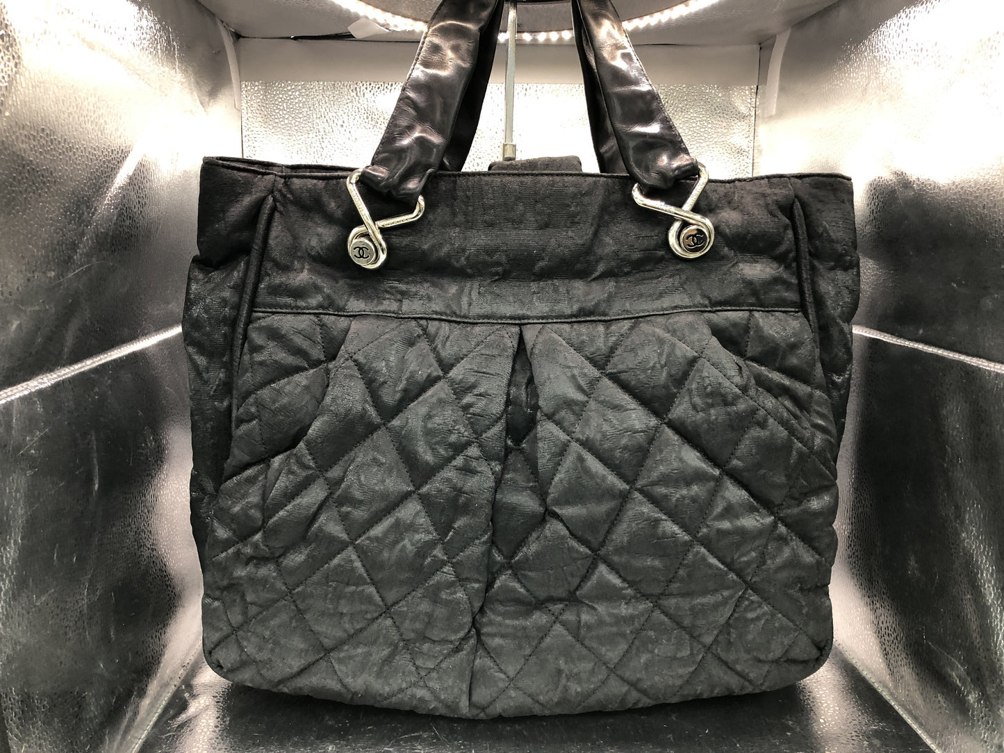 CHANEL Paris-Biarritz Matelasse Shoulder Bag with Seal, 12336370, Dust Bag Included, Coated Canvas, Black