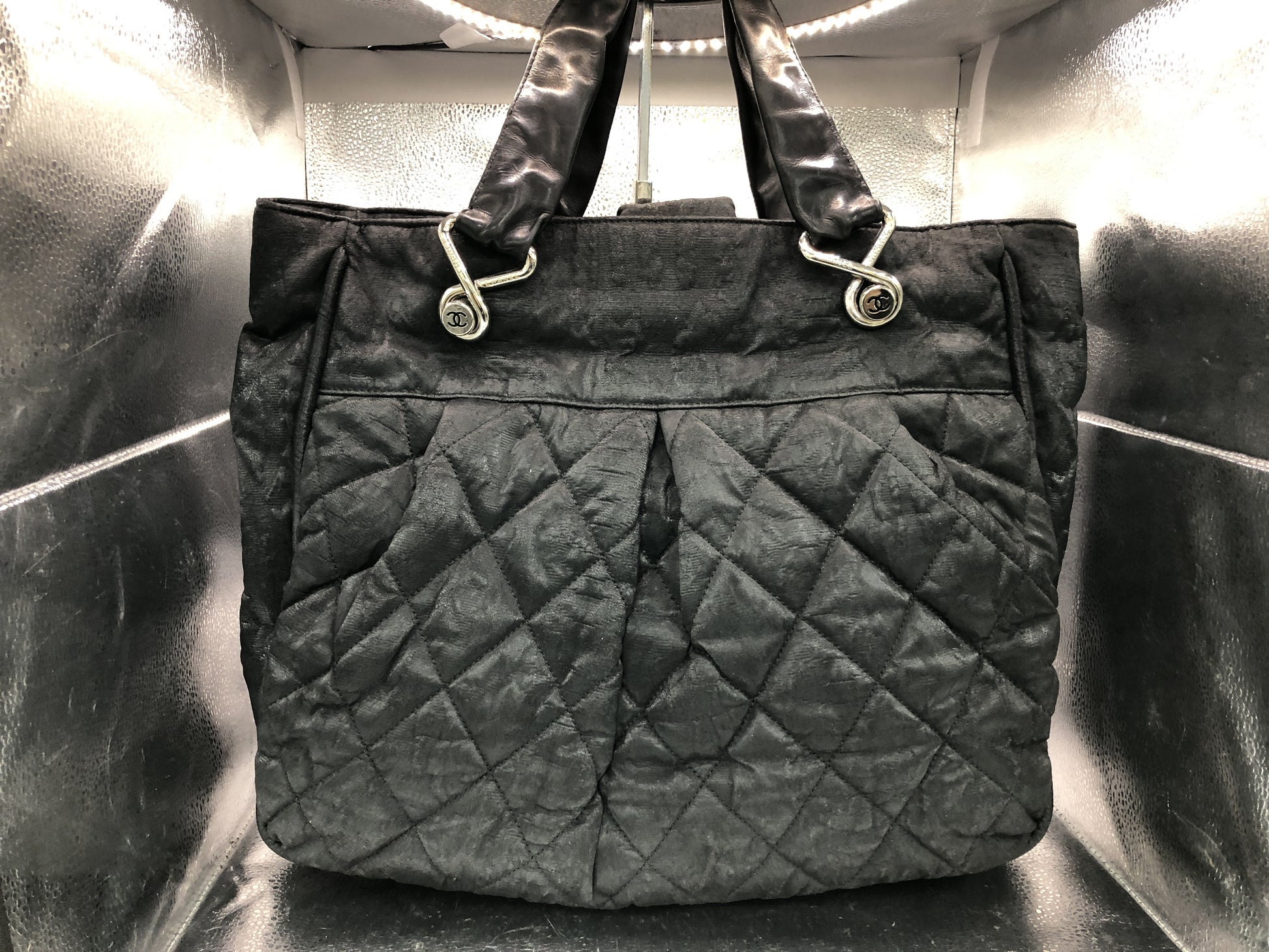 CHANEL Paris-Biarritz Matelasse Shoulder Bag with Seal, 12336370, Dust Bag Included, Coated Canvas, Black