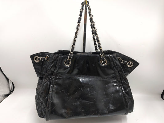 CHANEL Coco Mark Chain Shoulder Bag with Seal 14165678 Patent Leather Black Shoulder Bag