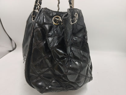 CHANEL Coco Mark Chain Shoulder Bag with Seal 14165678 Patent Leather Black Shoulder Bag