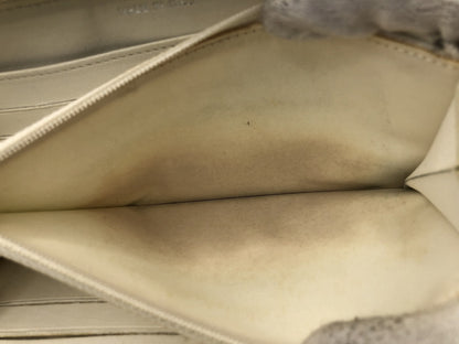 CHANEL Matelasse Round Zip Long Wallet with Sticker, Card Holder, Quilted Nylon Tweed, White, 17886090