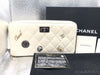 CHANEL 2.55 Matelasse Icon Zip-Around Long Wallet with Seal 20805731, Includes Warranty Card, Box, and Bag, White Lambskin Wallet
