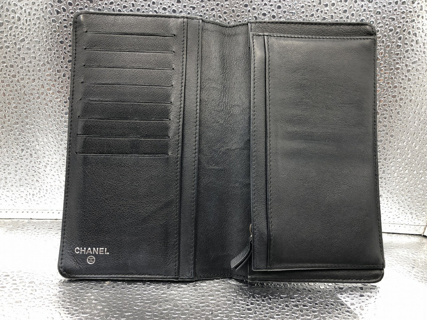 CHANEL Coco Mark Bifold Long Wallet with Sticker 15306136 Caviar Skin Black Wallet