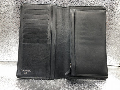 CHANEL Coco Mark Bifold Long Wallet with Sticker 15306136 Caviar Skin Black Wallet