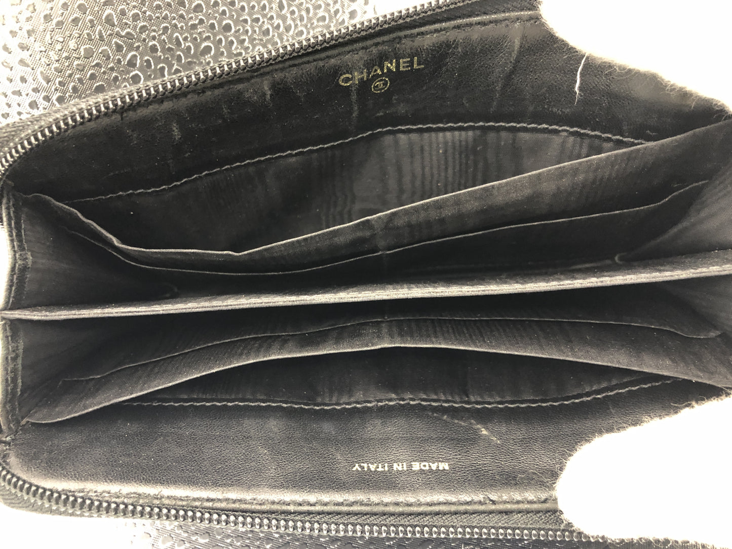 CHANEL Coco Mark Round Zipper Long Wallet with Seal 8035816 Caviar Skin Black Wallet