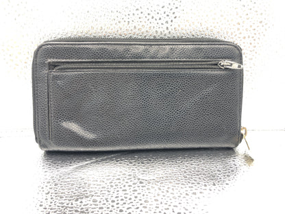 CHANEL Coco Mark Round Zipper Long Wallet with Seal 8035816 Caviar Skin Black Wallet