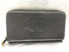 CHANEL Coco Mark Round Zipper Long Wallet with Seal 8035816 Caviar Skin Black Wallet