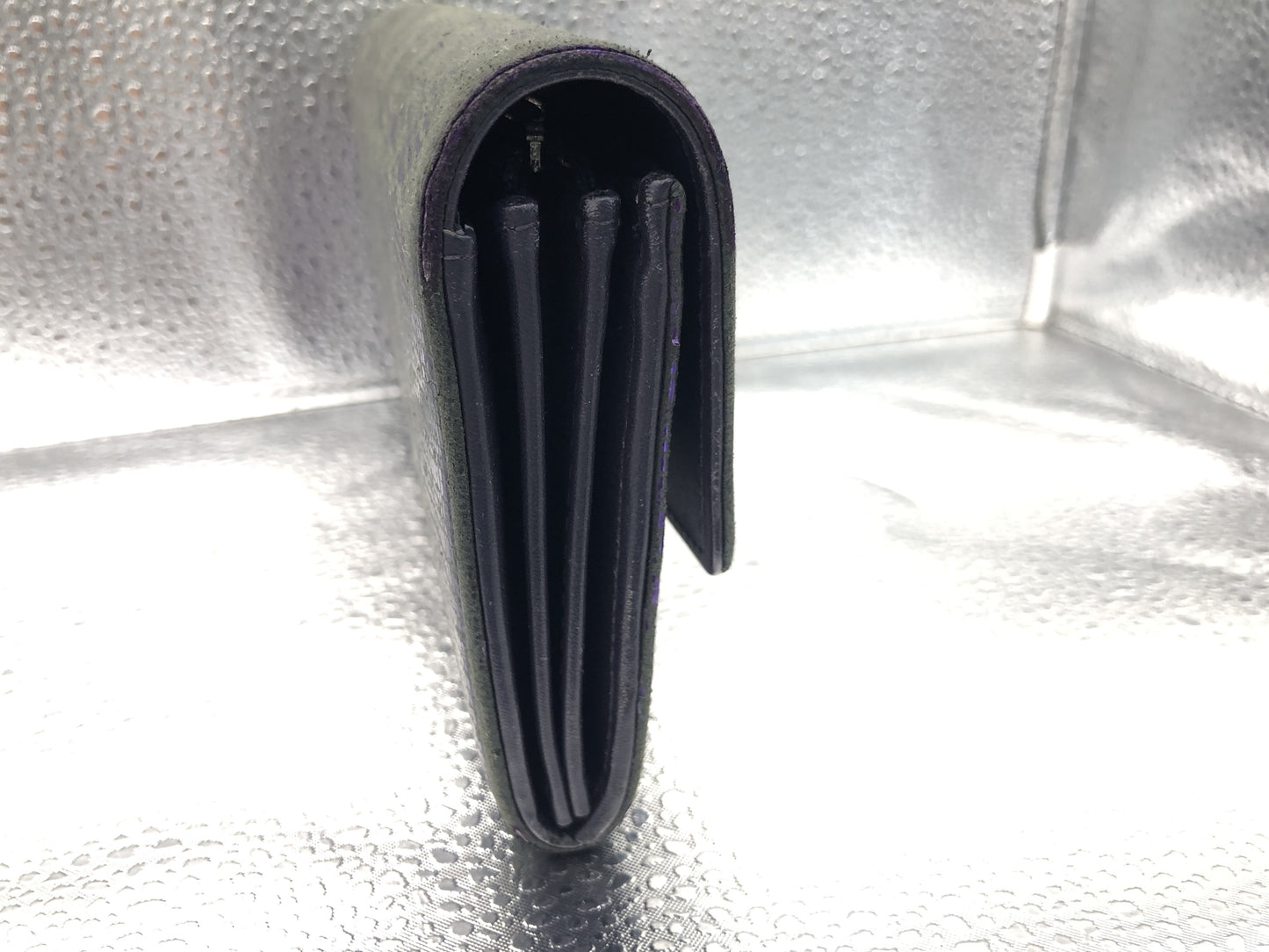 CHANEL Coco Mark Flap Long Wallet with Seal 18331421 and Guarantee Card, Patent Leather, Purple