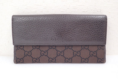 GUCCI GG Pattern 128223 Double Hook Bifold Long Wallet