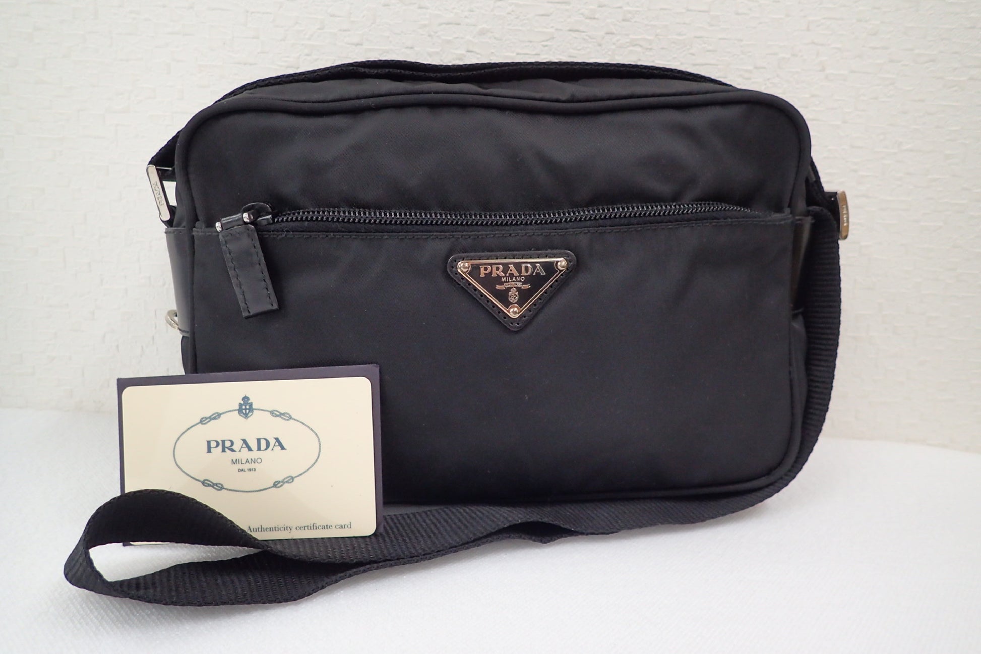 PRADA Prada BT0167 Triangle Logo Plate Shoulder Bag