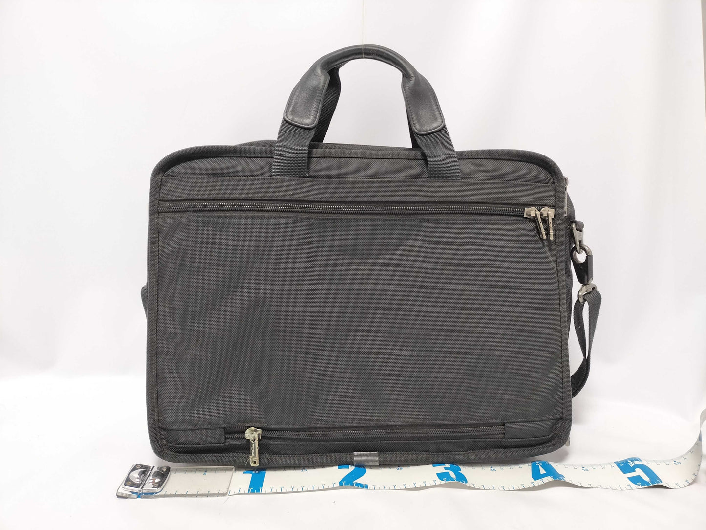 TUMI Alpha Expandable Organizer Computer Briefcase with Name Tag 