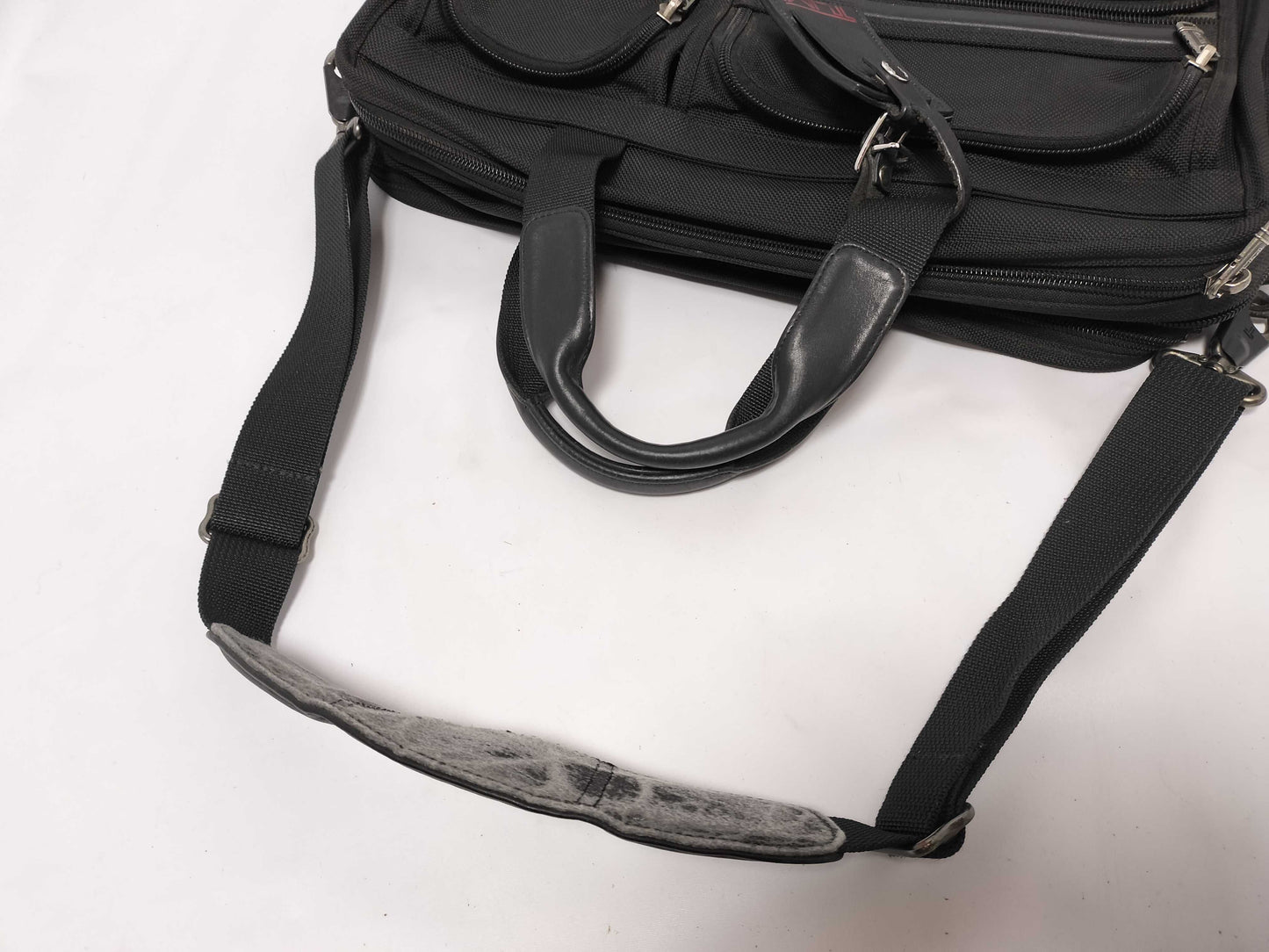 TUMI Alpha Expandable Organizer Computer Briefcase with Name Tag 