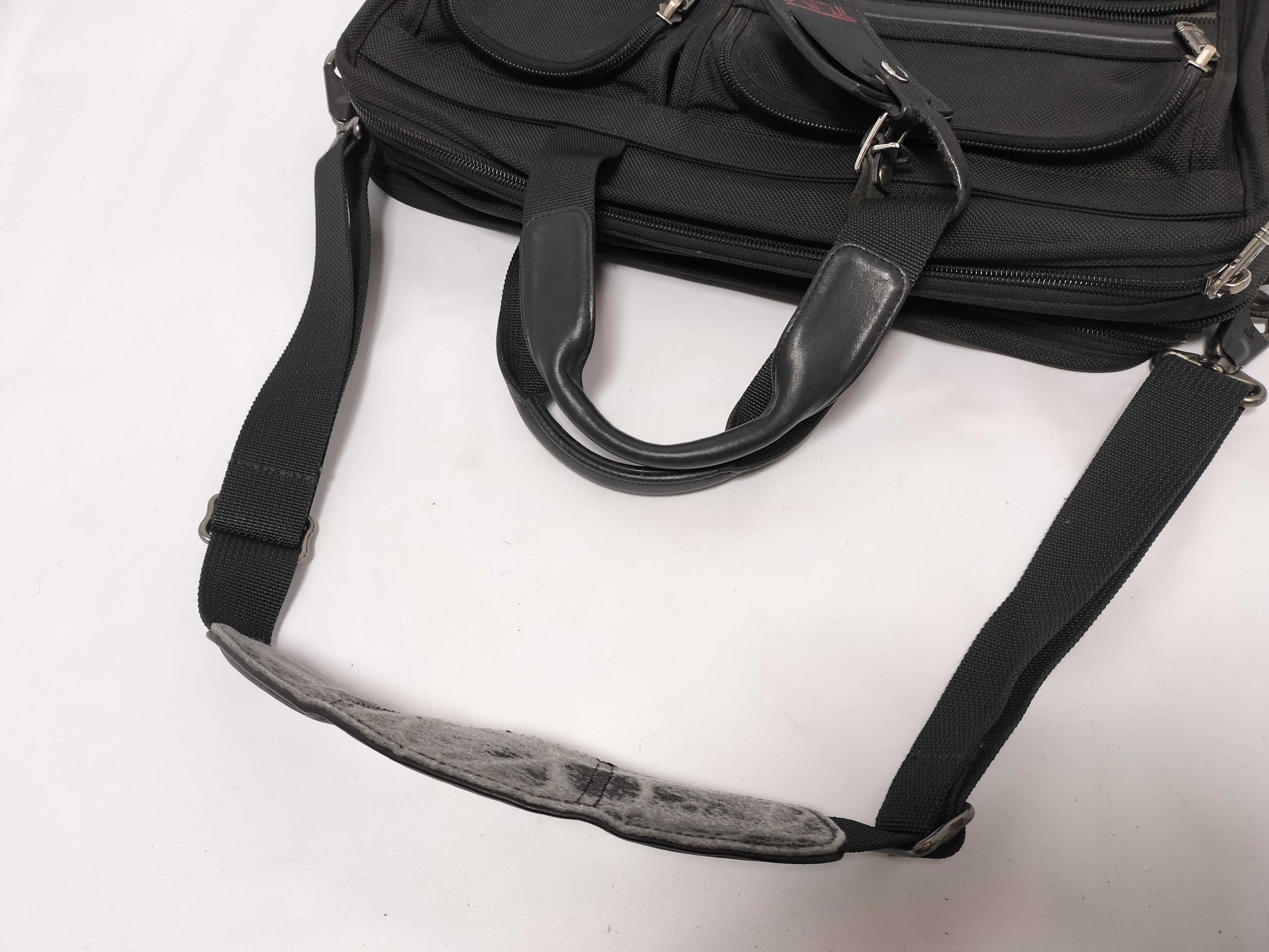 TUMI Alpha Expandable Organizer Computer Briefcase with Name Tag 