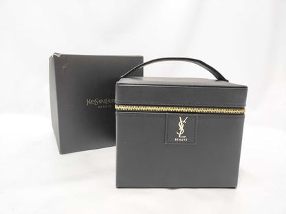 Yves Saint Laurent Vanity Pouch, Black Leather, Box Included