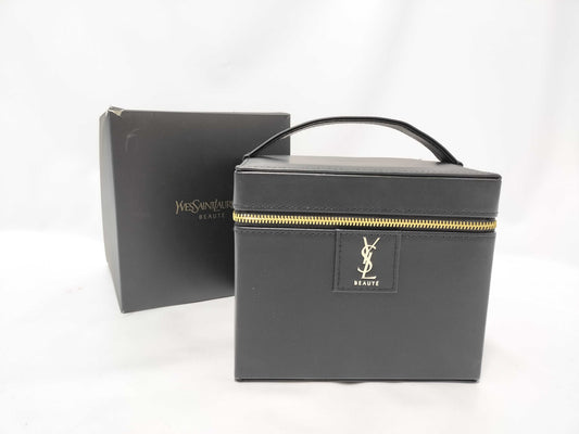Yves Saint Laurent Vanity Pouch, Black Leather, Box Included