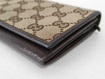 GUCCI GG Canvas Gucci GG Canvas Leather Long Wallet