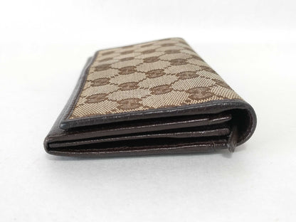 GUCCI GG Canvas Gucci GG Canvas Leather Long Wallet