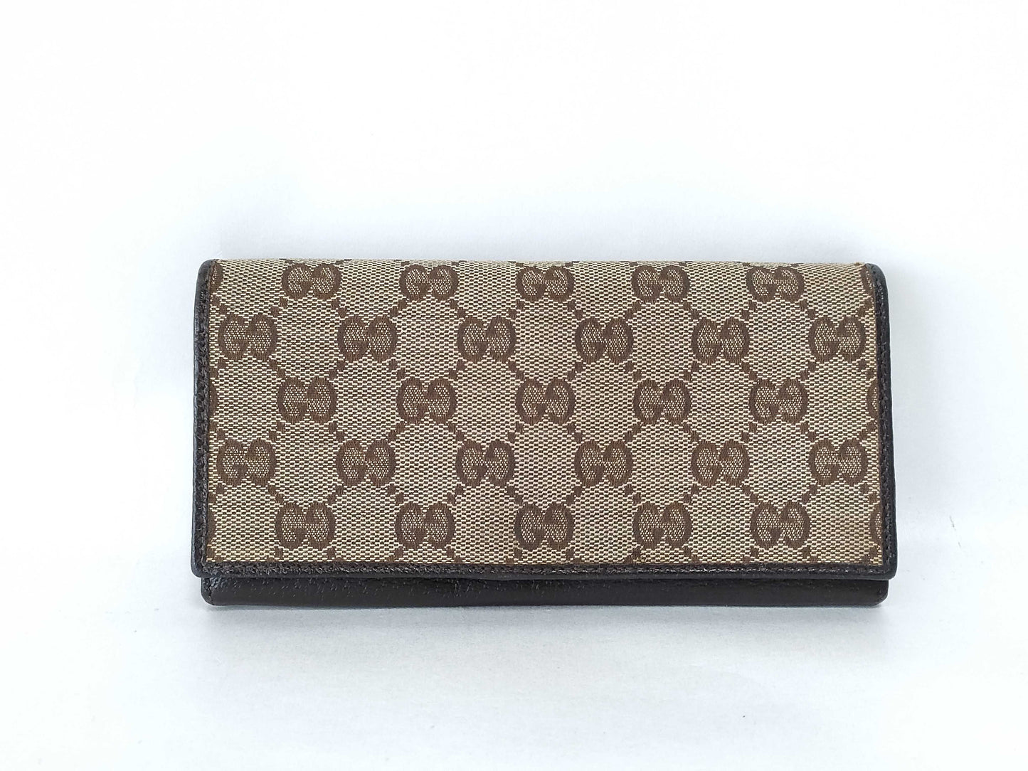 GUCCI GG Canvas Gucci GG Canvas Leather Long Wallet