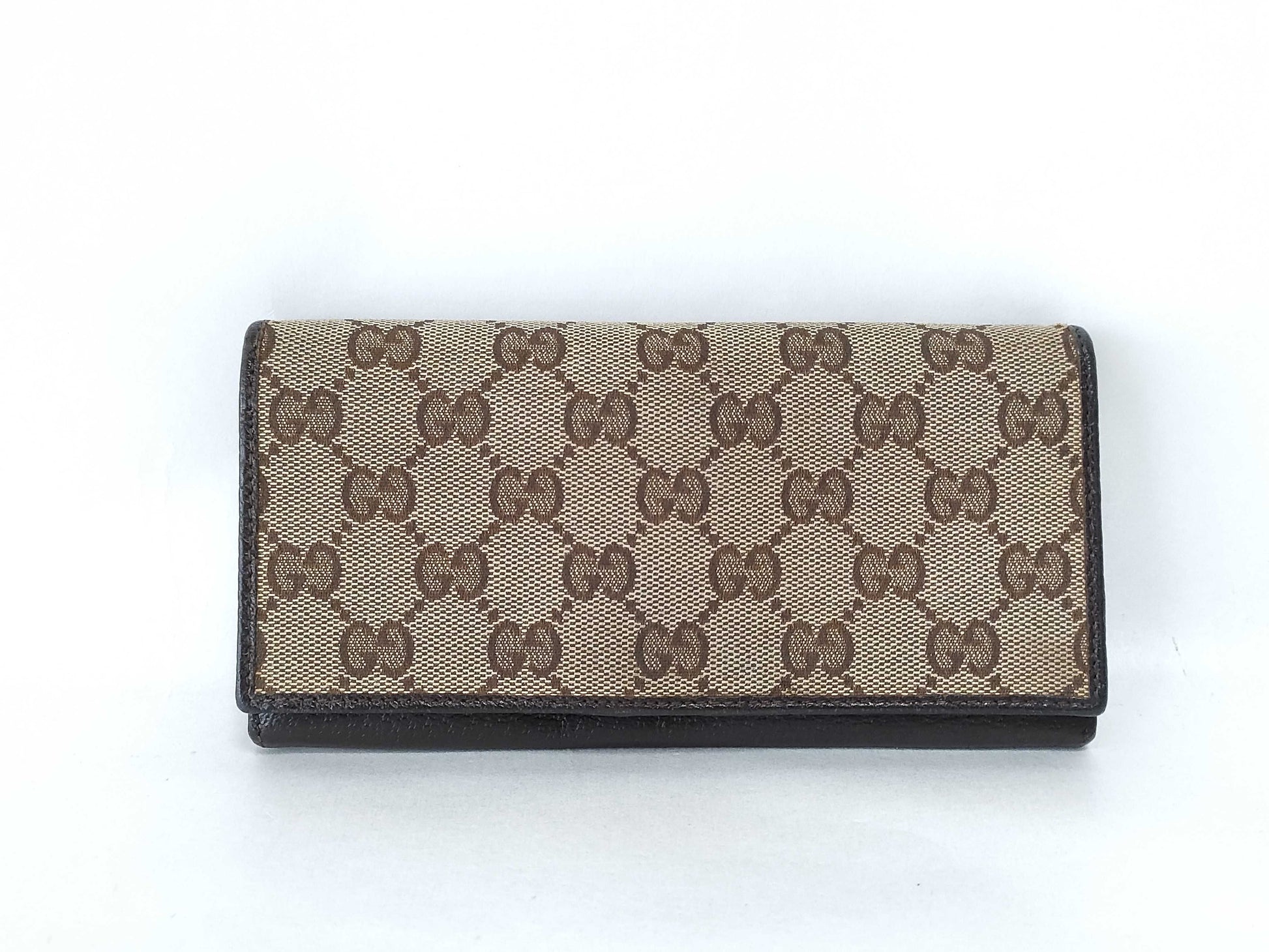 GUCCI GG Canvas Gucci GG Canvas Leather Long Wallet
