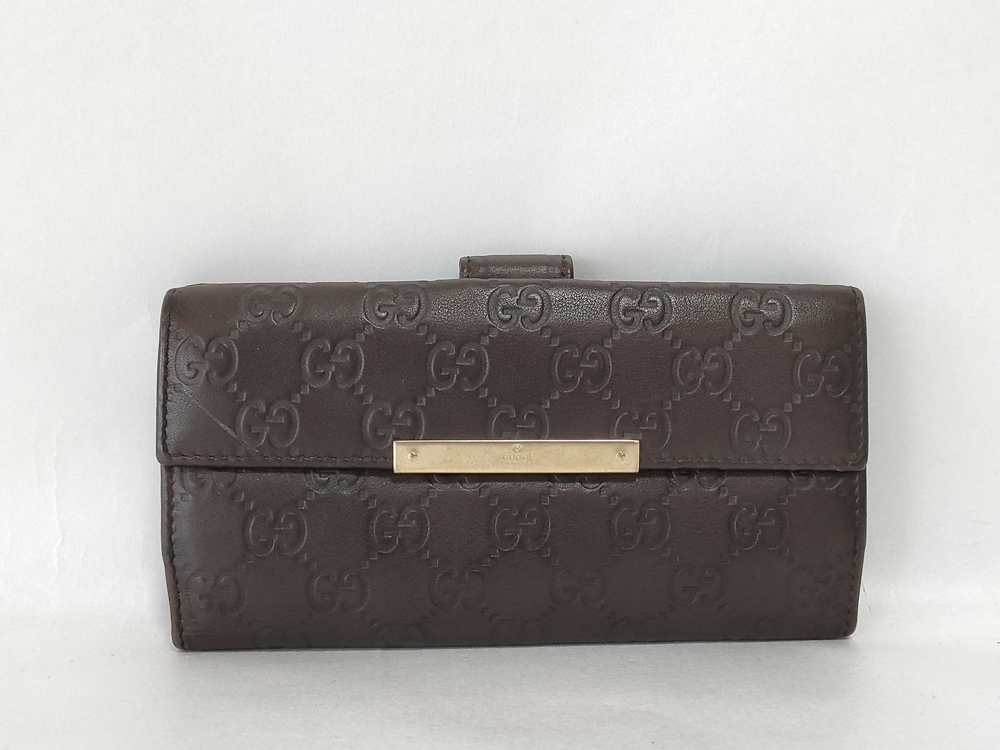 GUCCI Guccissima Gucci GG Shima Leather Long Wallet