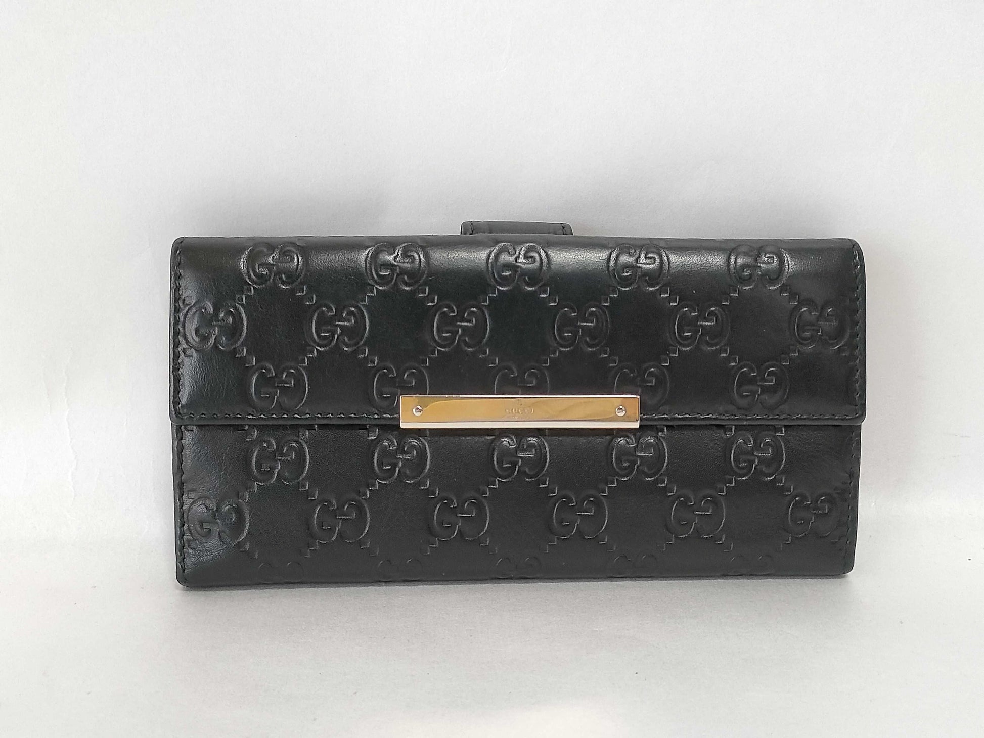 GUCCI Guccissima Gucci GG Shima Leather Long Wallet