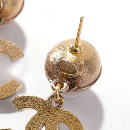 CHANEL CHANEL Coco Mark Rhinestone Gold Earrings C22A Earrings