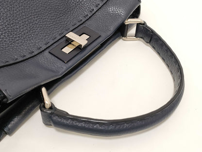 FENDI Peekaboo Selleria 8BN290 Black Handbag