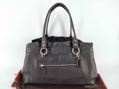 COACH Shoulder Bag Leather Black Shoulder Bag