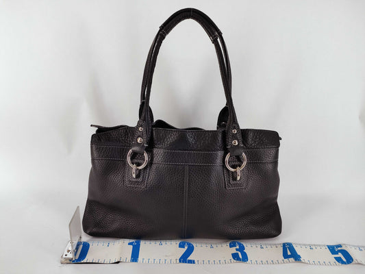 COACH Shoulder Bag Leather Black Shoulder Bag