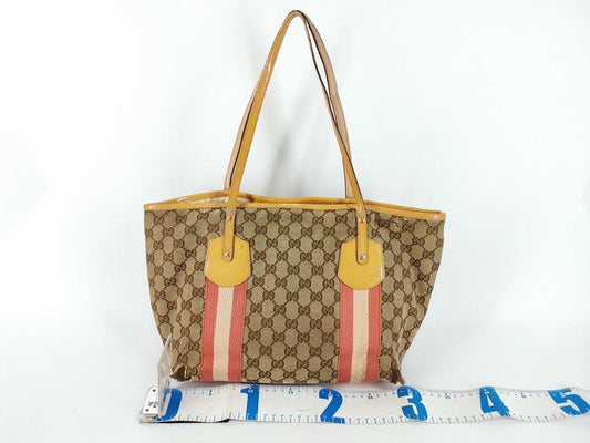GUCCI GG Canvas 211971 Tote Bag GG Canvas Orange Tote Bag