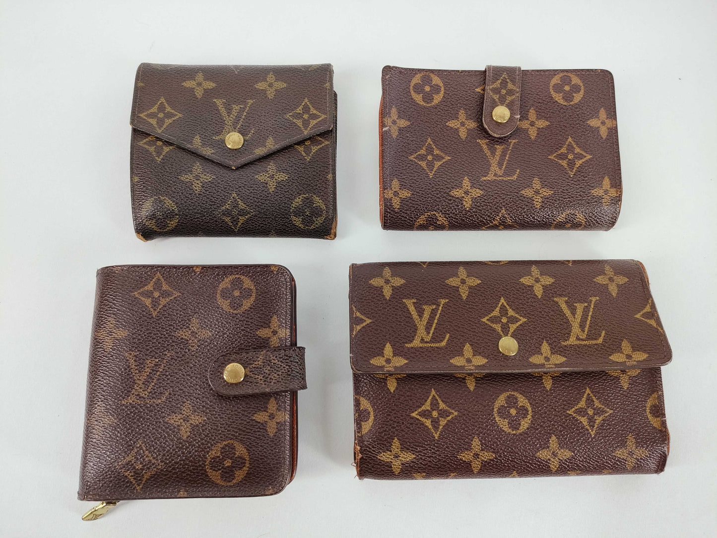 LOUIS VUITTON Monogram Compact Zip and 4 other Monogram wallets