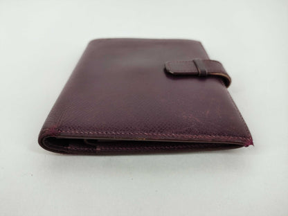 HERMES Jura Bi-fold Wallet, □F Stamp, Bordeaux Wallet