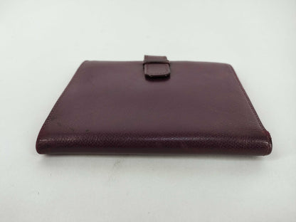 HERMES Jura Bi-fold Wallet, □F Stamp, Bordeaux Wallet