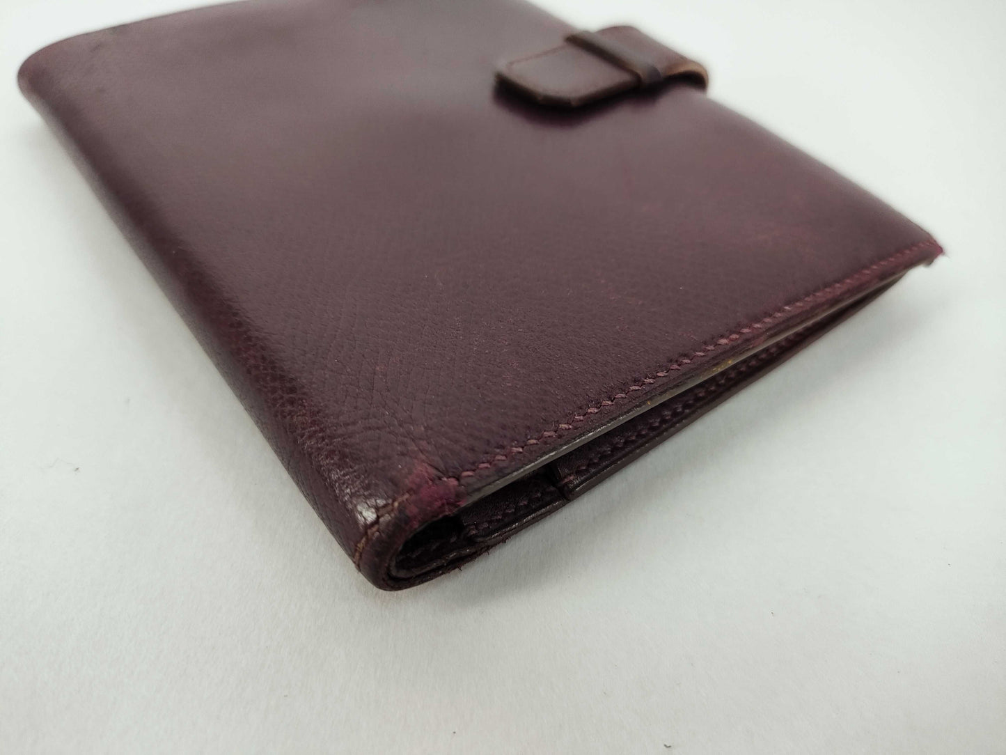 HERMES Jura Bi-fold Wallet, □F Stamp, Bordeaux Wallet
