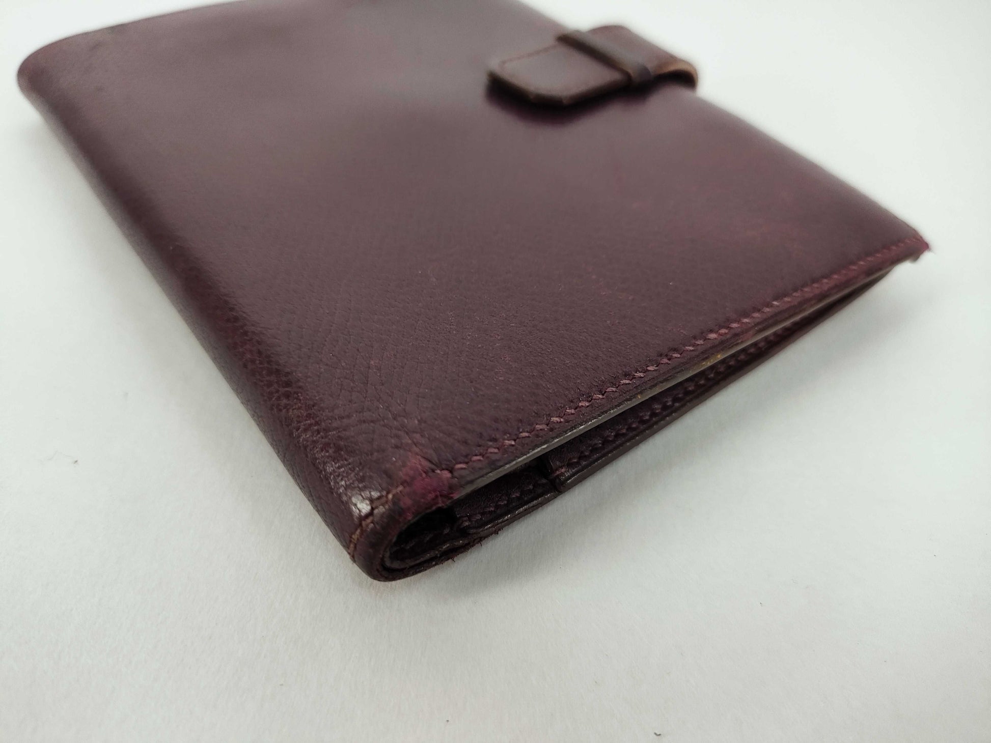 HERMES Jura Bi-fold Wallet, □F Stamp, Bordeaux Wallet