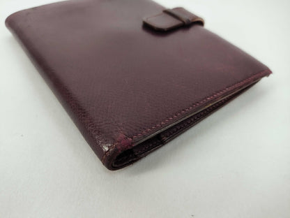HERMES Jura Bi-fold Wallet, □F Stamp, Bordeaux Wallet