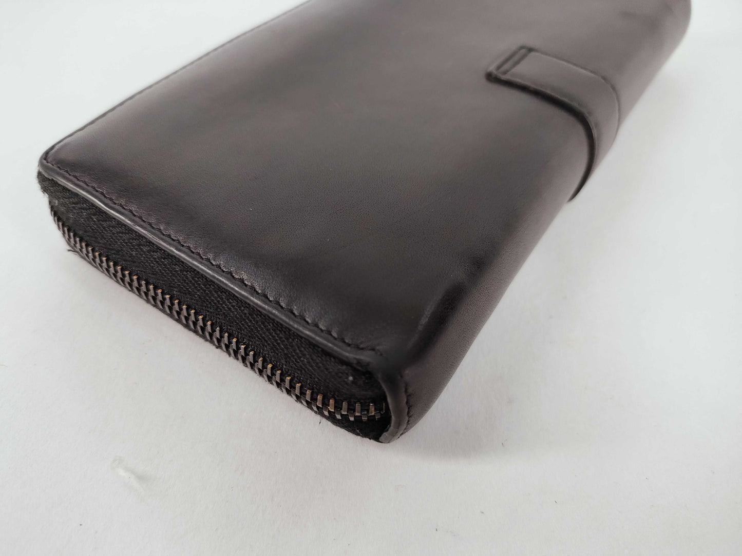 SAINT LAURENT Round Zip Long Wallet Leather Black Wallet