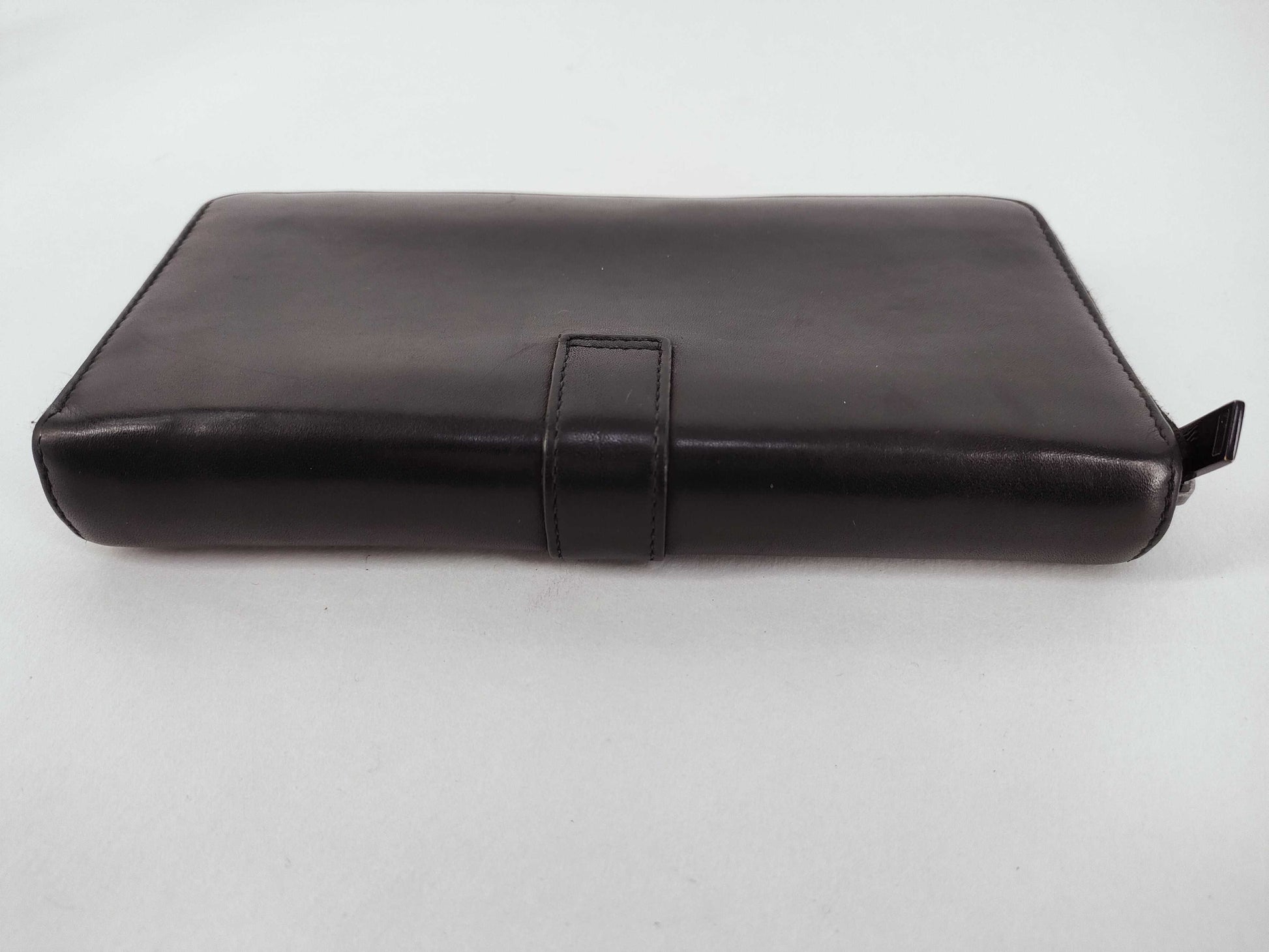 SAINT LAURENT Round Zip Long Wallet Leather Black Wallet