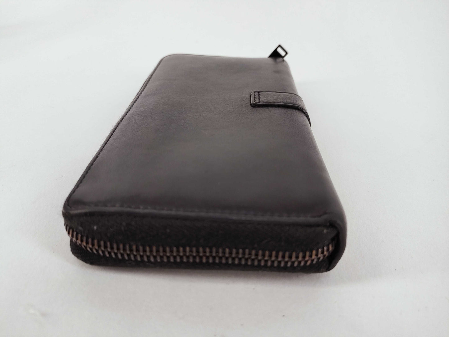 SAINT LAURENT Round Zip Long Wallet Leather Black Wallet