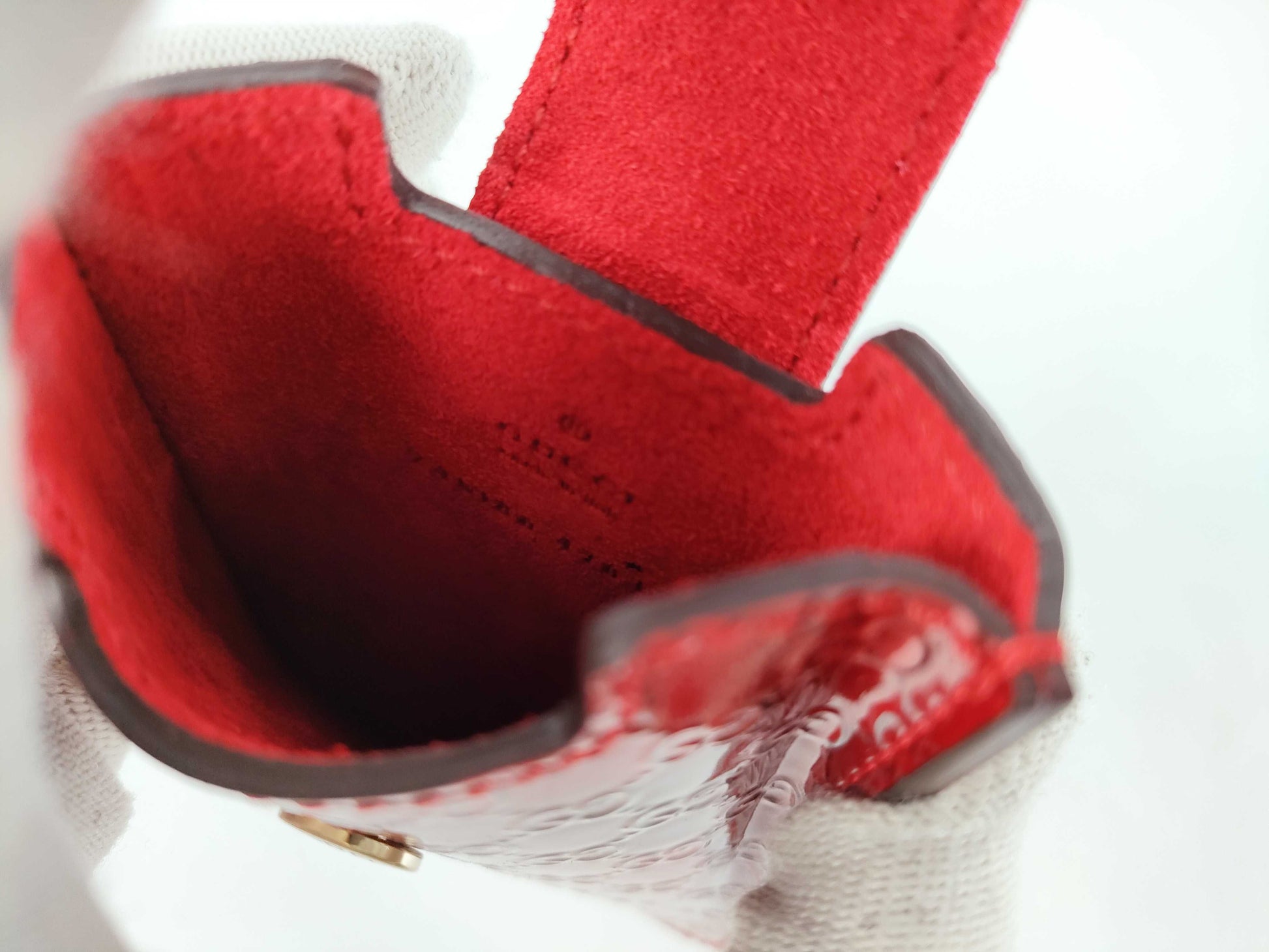 GUCCI Guccissima Card Case Guccissima Red Other Accessories