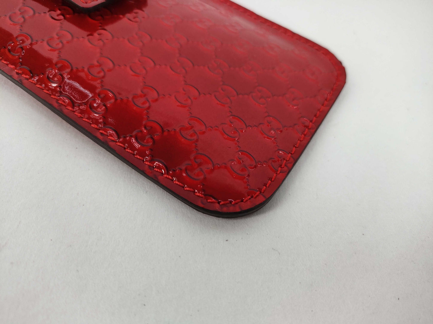 GUCCI Guccissima Card Case Guccissima Red Other Accessories